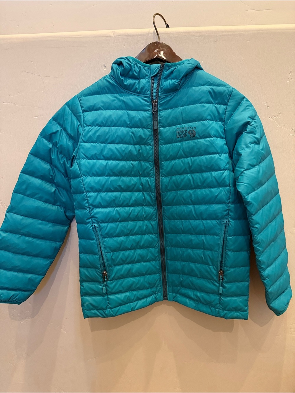 Mountain Hardwear Kids Teal Hooded Puffer Jacket